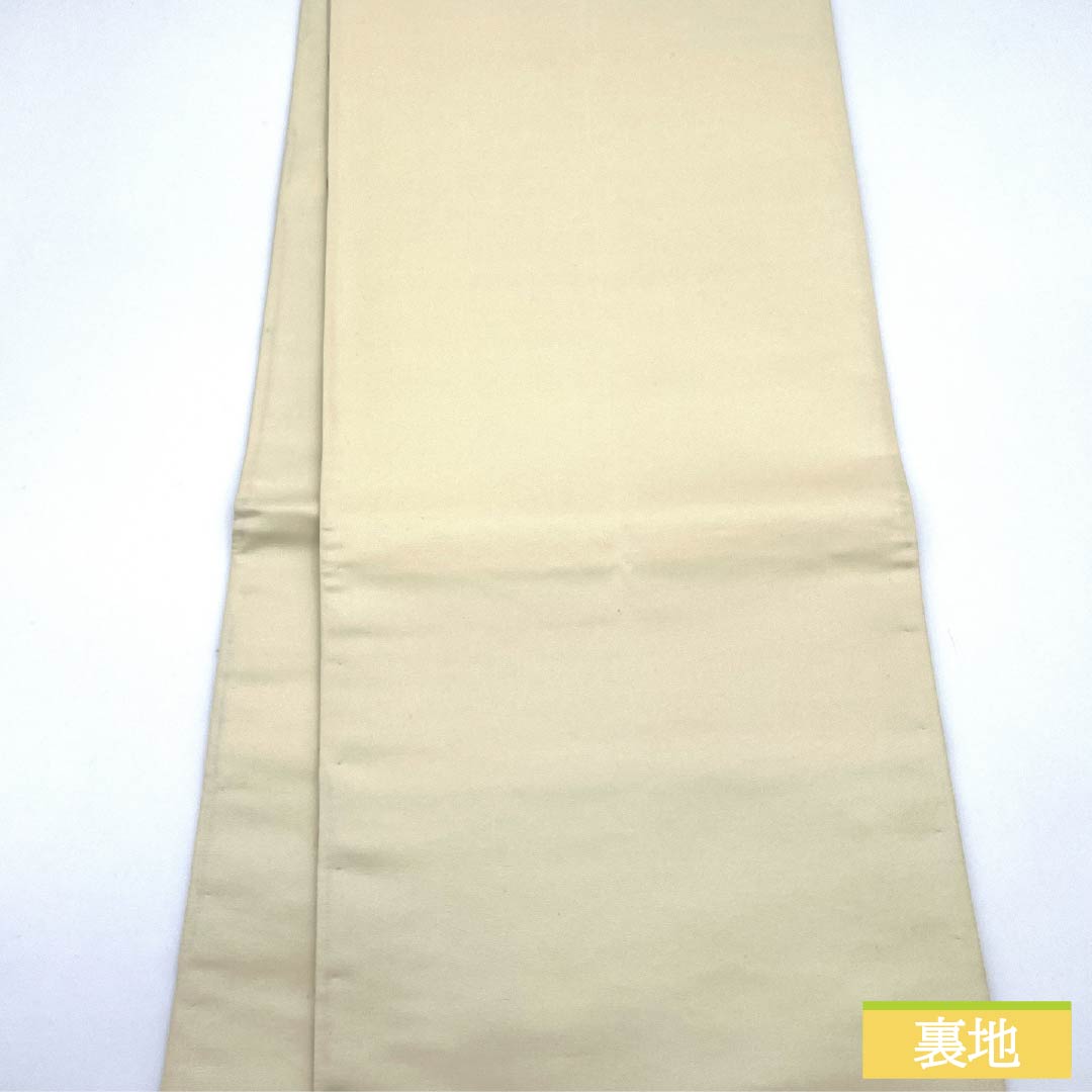 袋帯 正絹 生成り色（きなりいろ） 横段 鳳凰 花唐草 横段鳳凰文 帯丈436cm Sランク 六通 セミフォーマル クリーム系 1123012192315