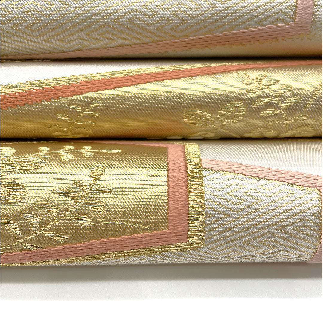 Fukuro Obi Watanabe, Full-length, Length 432cm, Pure Silk, A-Rank, Full-length, Formal, White, 1123003733311