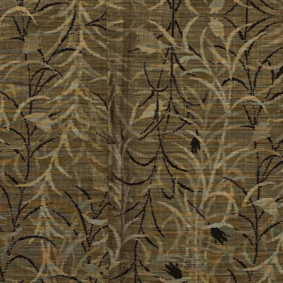 Oshima Tsumugi, Length 159cm, Sleeve length 65cm, Warp and weft ikat, Floral pattern, Pure silk, B rank, Awase, Brown, 1116001253314