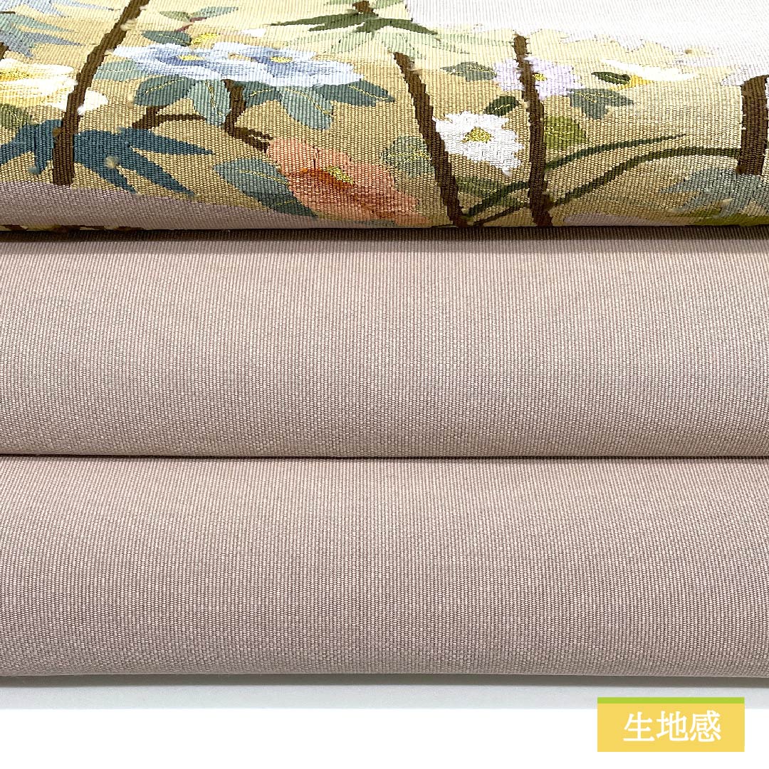 Nagoya obi, grayish white, bamboo, curtain flower, obi length 370cm, pure silk, S rank, point pattern, casual, gray, 1124006422322, pine needle style
