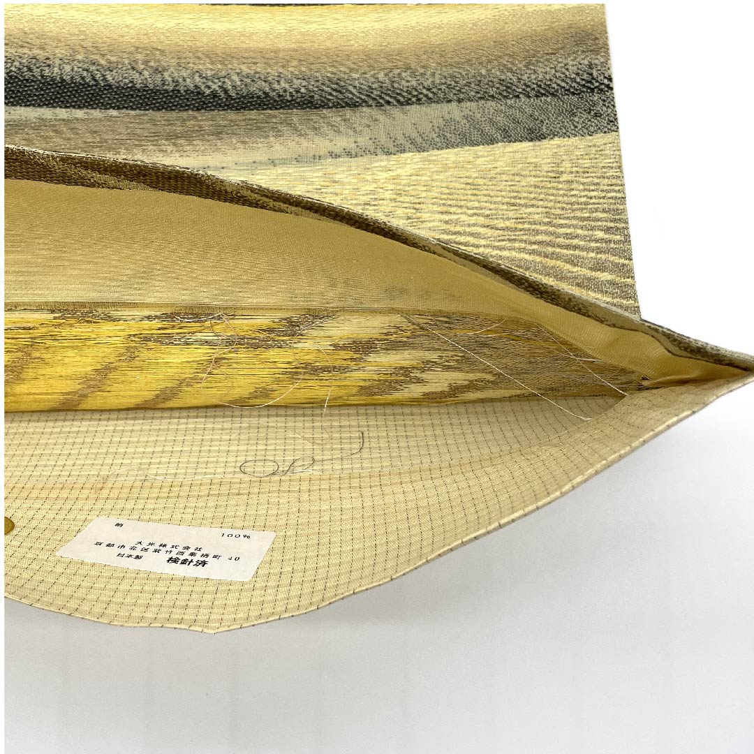 【未仕立】袋帯 正絹 NEWランク 麦藁色（むぎわらいろ） ラクダ シルクロード 月  帯丈472cm 六通 セミフォーマル ベージュ系 1123009031425