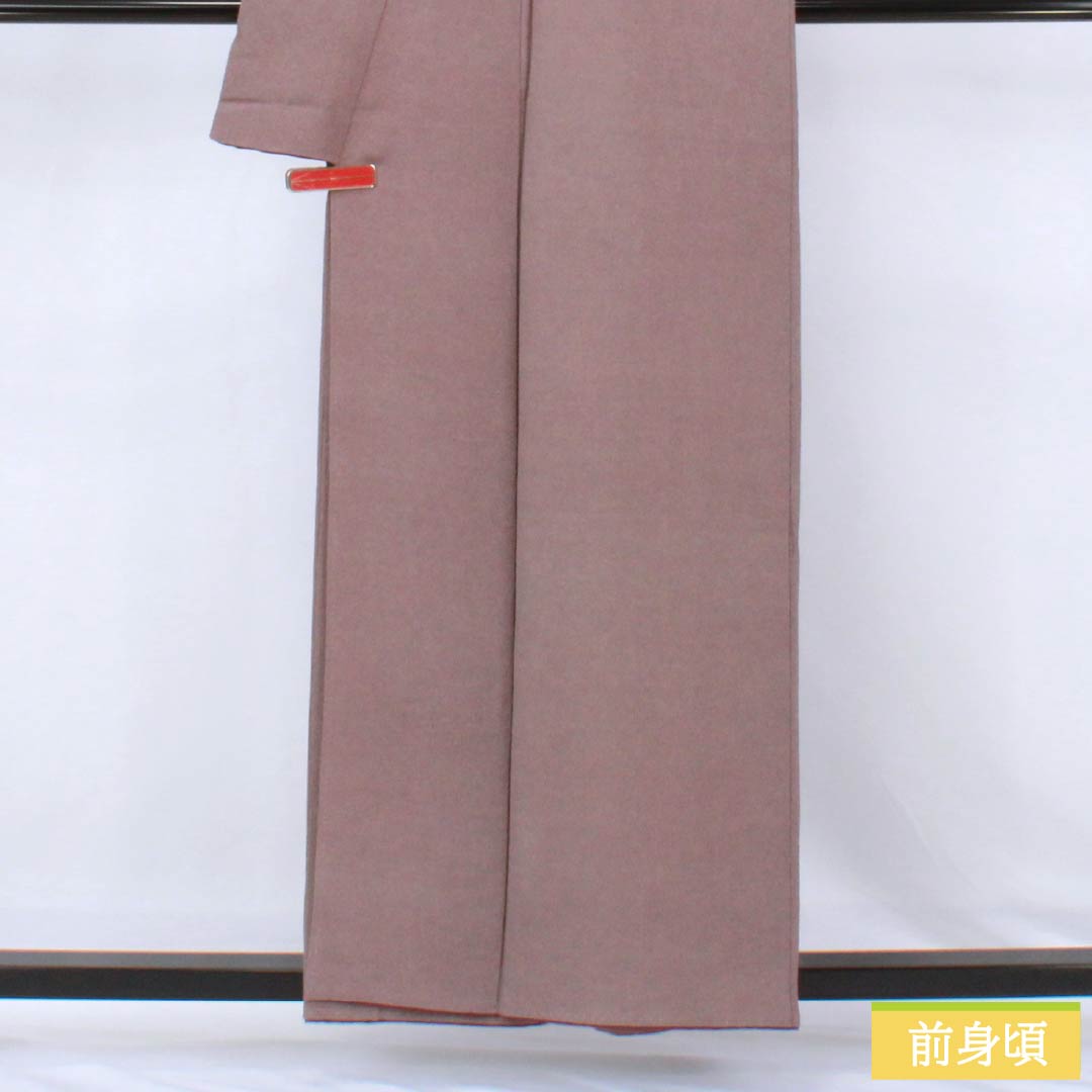 小紋 正絹 Aランク 身丈157cm 裄丈64cm 袷 小豆鼠色（あずきねずいろ） 江戸小紋 鮫小紋 丸に桔梗 一つ紋 グレー系 1115007333322