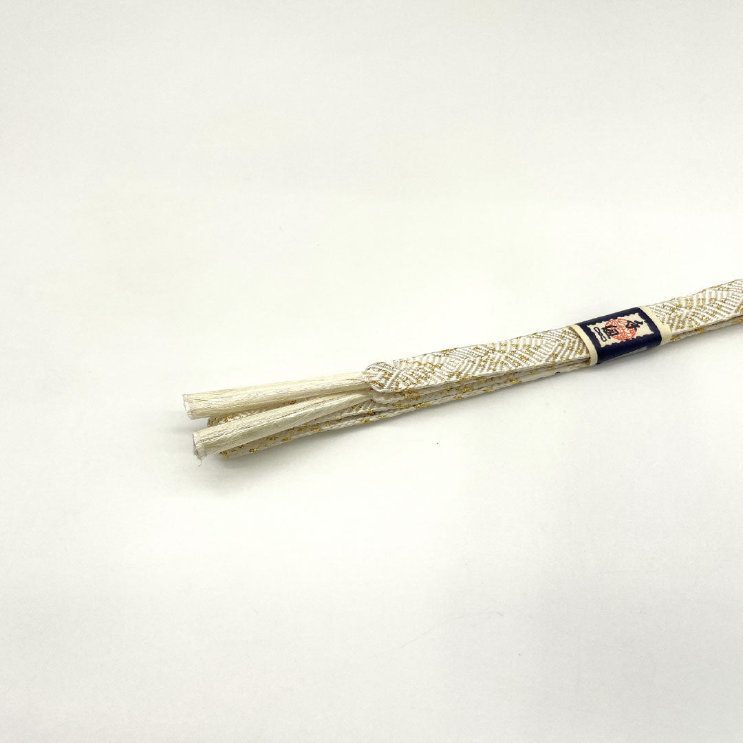 New/Old Stock Obiage & Obijime Set - Silk - NEW Rank - White - For Kurotomesode Kimono - Classic Fan Pattern - Length: approx. 160cm, Width: approx. 1.7cm - Formal - White Tones - 1141000431311