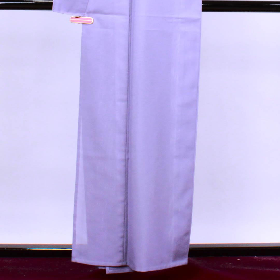 夏物 ポリエステル 色無地 身丈159cm 裄丈61.5cm 紅湊色（べにみなといろ） 無地 絽 Sランク 紫系 1132000202320