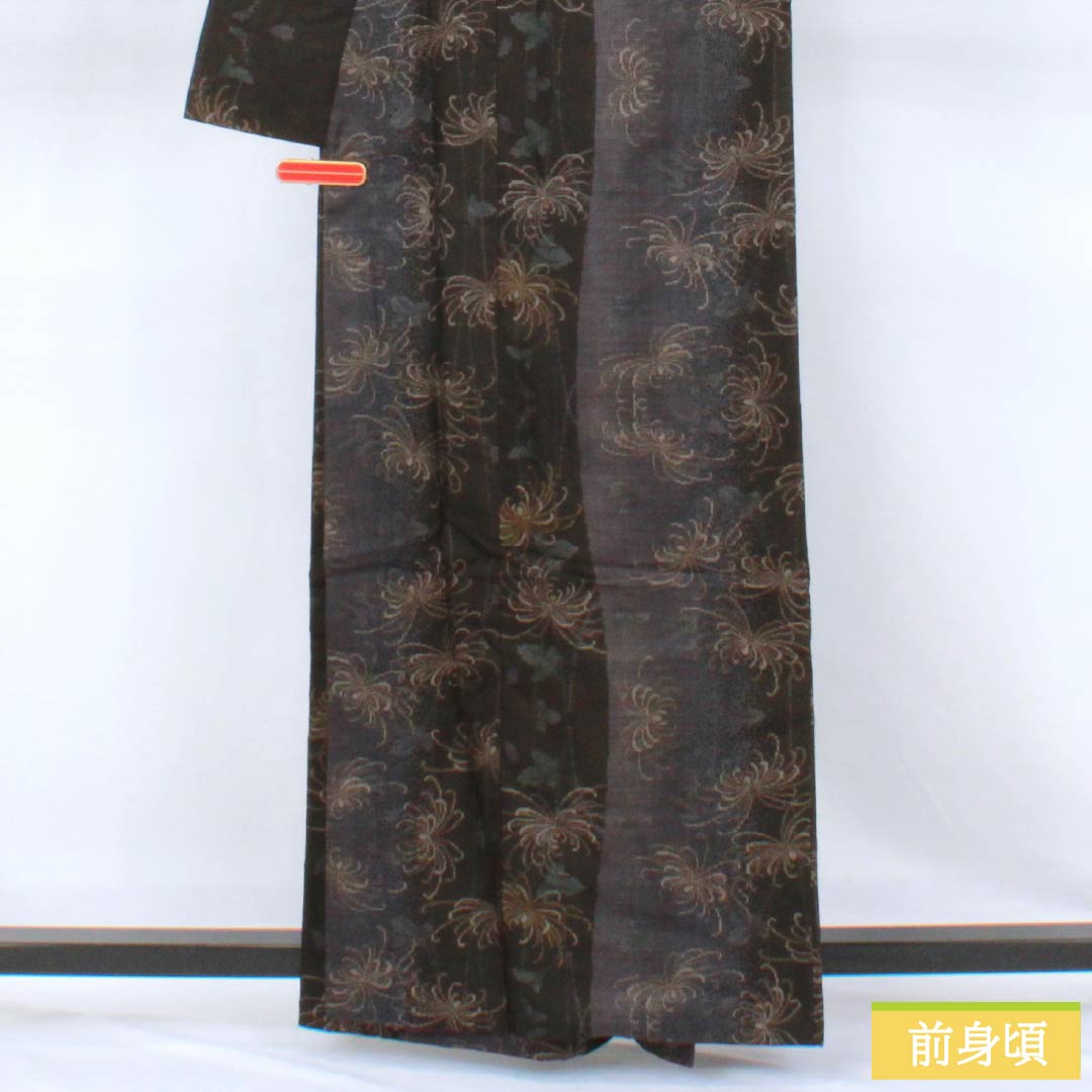 紬 正絹 Sランク 身丈161cm 裄丈68cm 本場大島紬 藍大島 片ス式 9マルキ 袷 マルチカラー 1116004872428