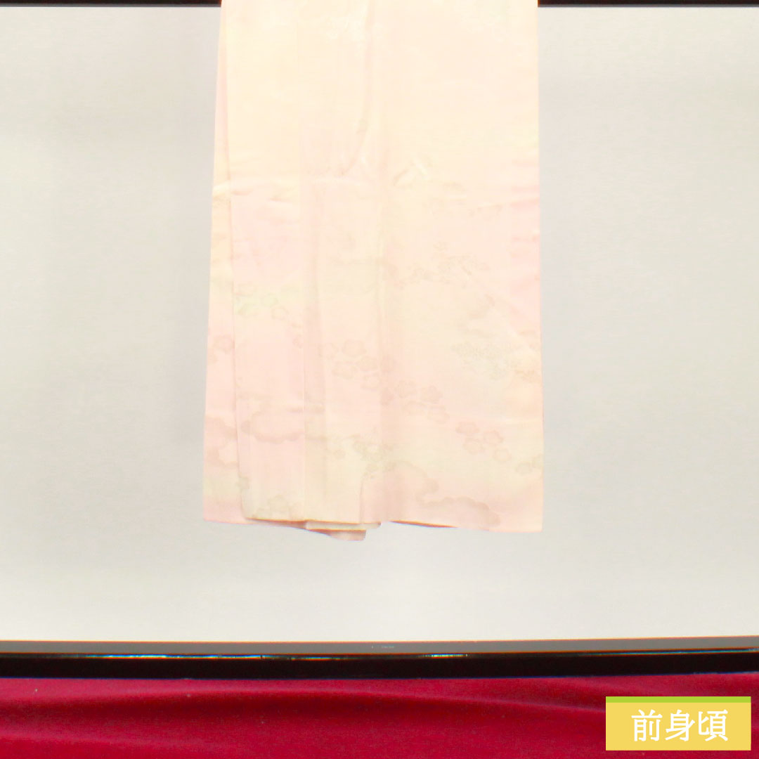 長襦袢 正絹 身丈140.5cm 裄丈69.5cm 単衣 曙色（あけぼのいろ） ぼかし染 吉祥文様 Aランク ピンク系 1129000683513