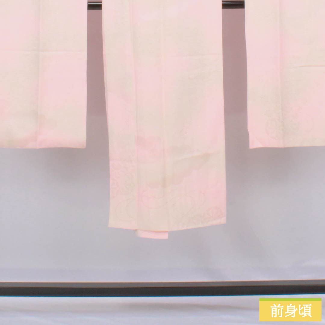 Nagajuban Silk A-rank Length 130.5cm Sleeve-to-sleeve 68cm Lined Akebono-iro Auspicious pattern Blurred dye Pink-dominant 1129000803313