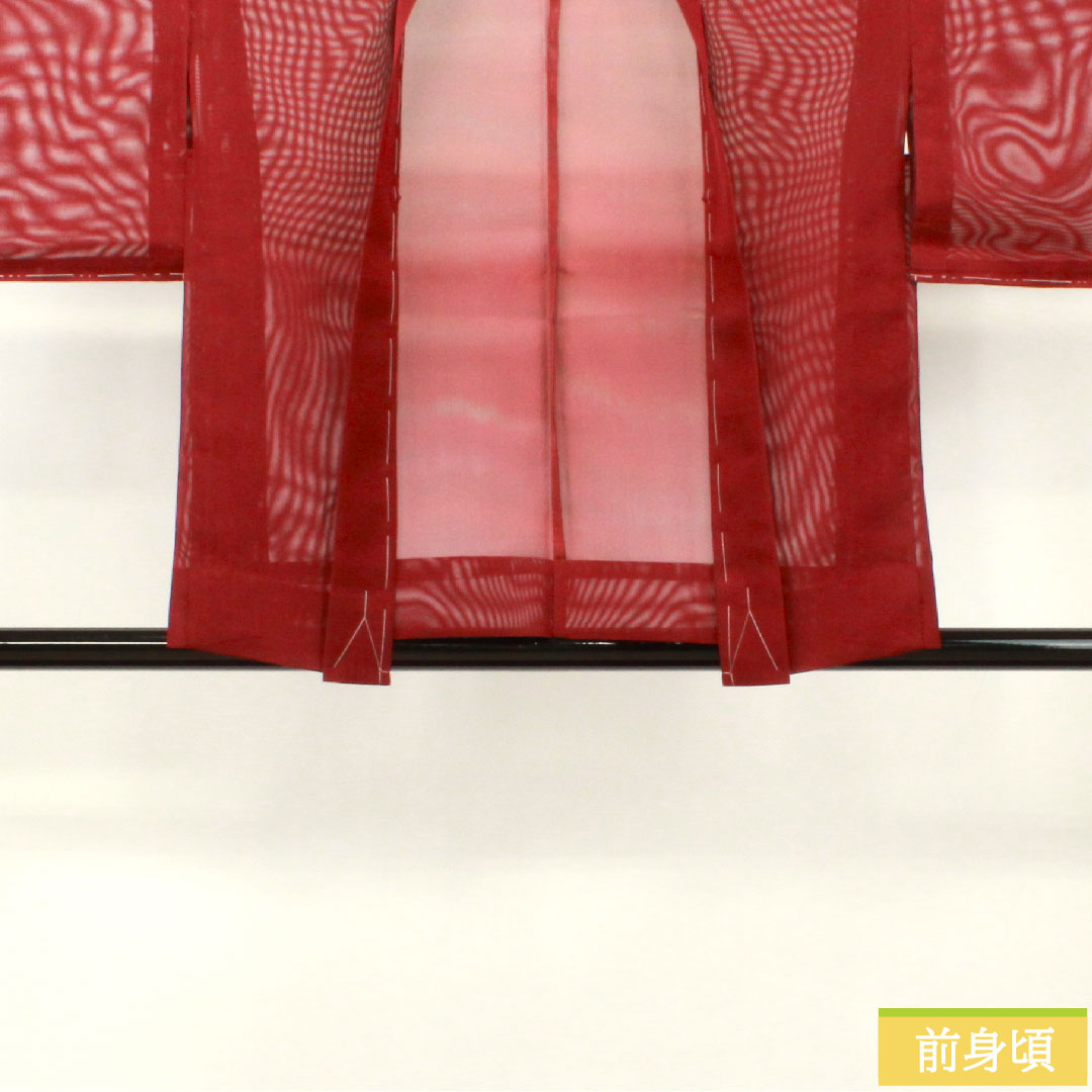 羽織 正絹 身丈76.5cm 裄丈60.5cm 臙脂色（えんじいろ） 夏物 しつけ糸付き 未使用品 Sランク 紗 赤系 1117001002912