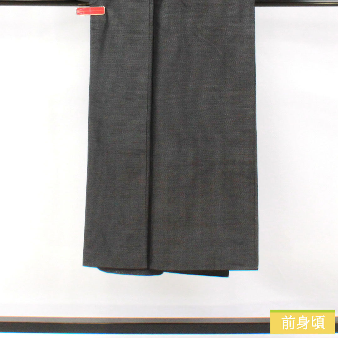 男物 正絹 Aランク 身丈139cm 裄丈67.5cm 大島紬 100亀甲 しつけ糸付き 袷 グレー系 1119001793322