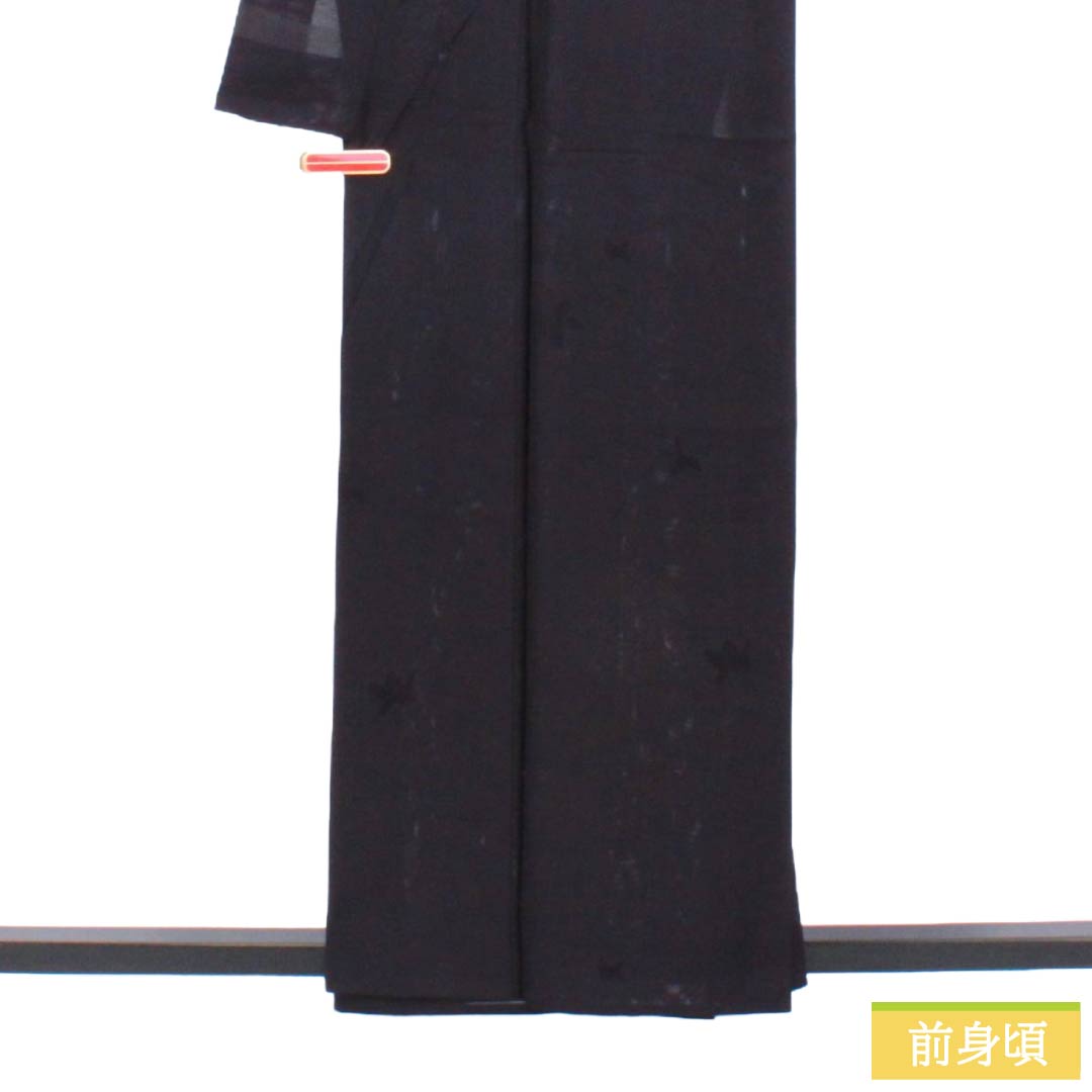 Summer Item Pure Silk Iromuji S Rank Length 159.5cm Sleeve Length 63.5cm Kachiiro (Dark Blue) Flowing Water Grass Blades Mon-Ro Ro Navy 1132003702318