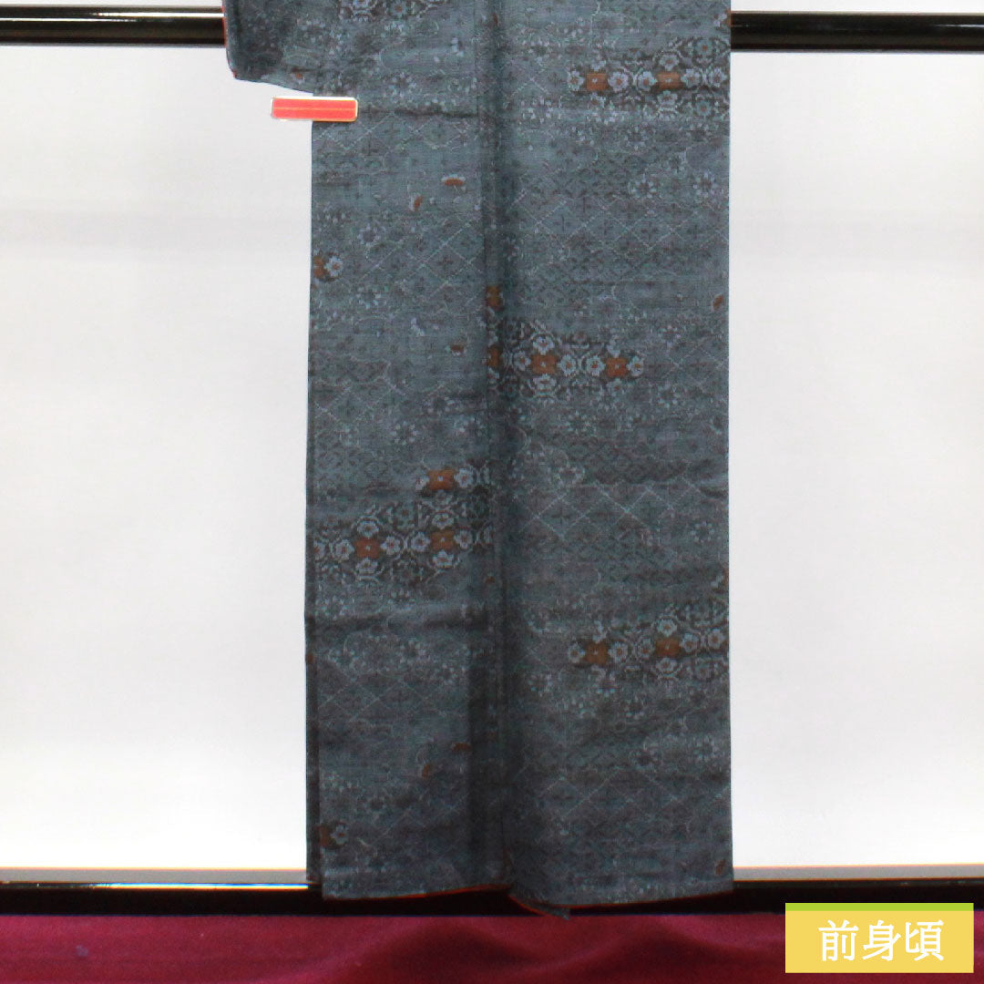 Murayama Oshima Tsumugi Silk Length 153.5cm Sleeve length 63.5cm Sleeve length 63.5cm S rank Aizome Navy 1116002862218
