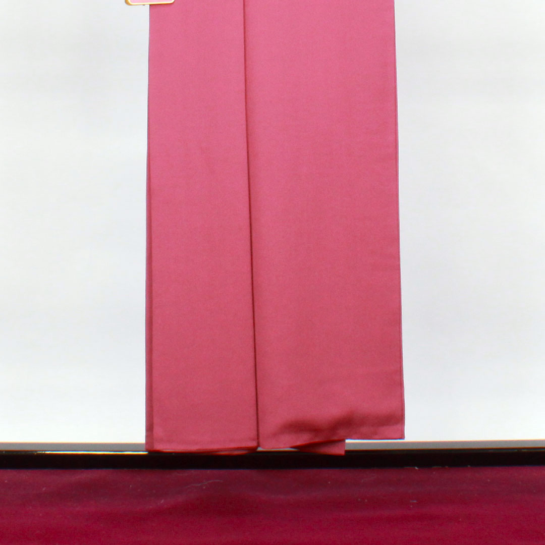 色無地 ポリエステル 梅紫色 洗える着物 素無地 下り藤に橘  身丈152cm 裄丈65.5cm 袷  Aランク 紫系 1114000793220