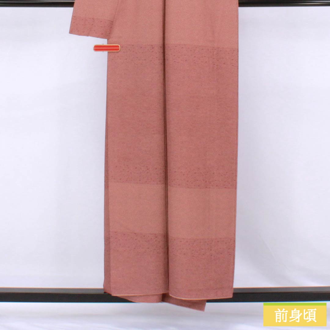 小紋 正絹 Sランク 身丈154.5cm 裄丈63cm 袷 紅海老茶色（べにえびちゃいろ） 江戸小紋  茶系 1115007272214