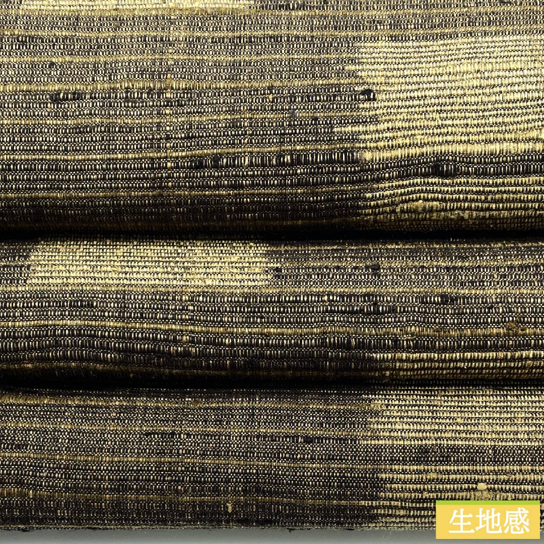 Nagoya obi, charcoal color (keshizumiiro), checkered pattern, long, obi length 378cm, pure silk, S rank, full length, casual, brown, 1124006202314, open style