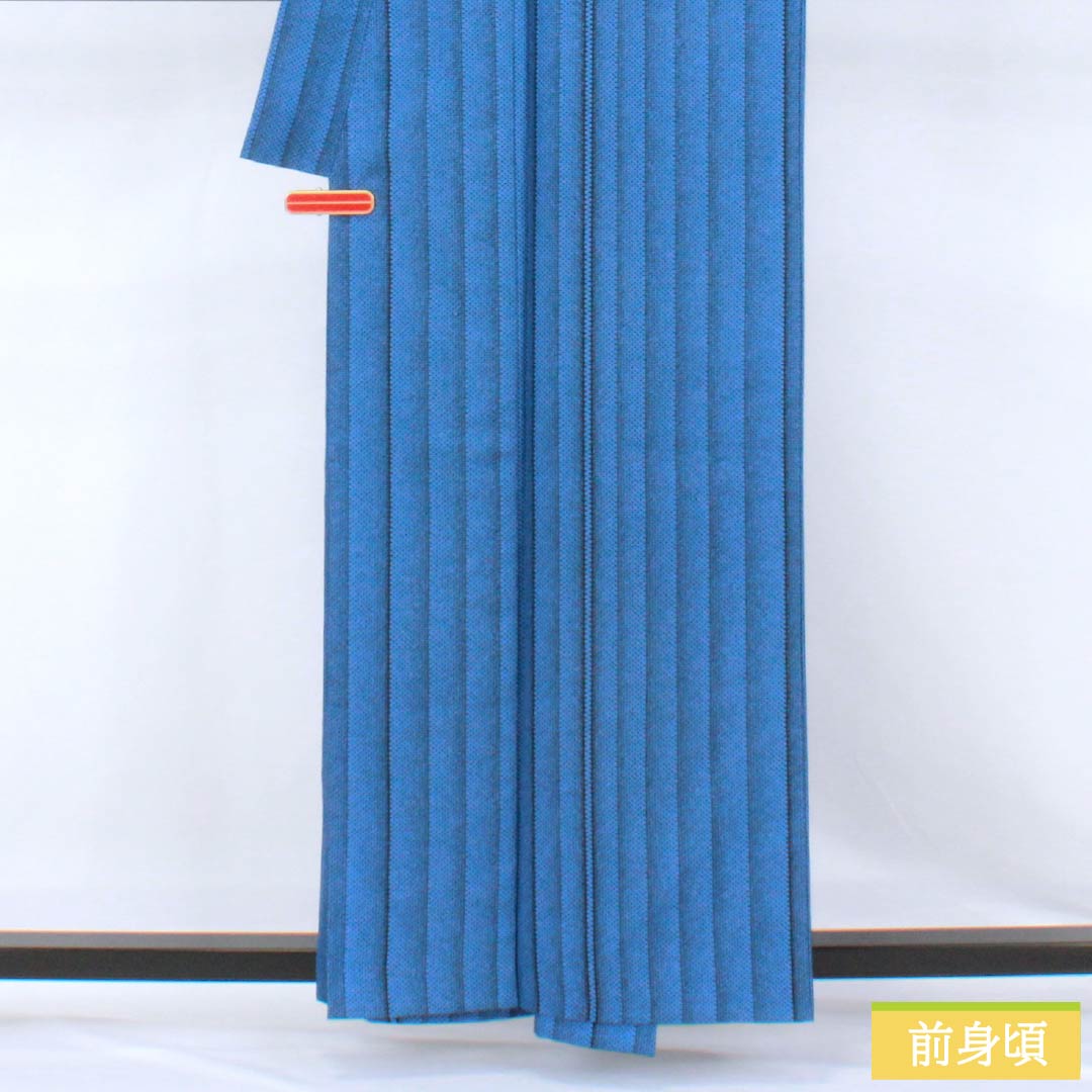 小紋 ポリエステル Sランク 身丈159cm 裄丈63cm 単衣 薄群青色（うすぐんじょういろ） 型染 疋田 縞 洗える着物 青系 1115007852317