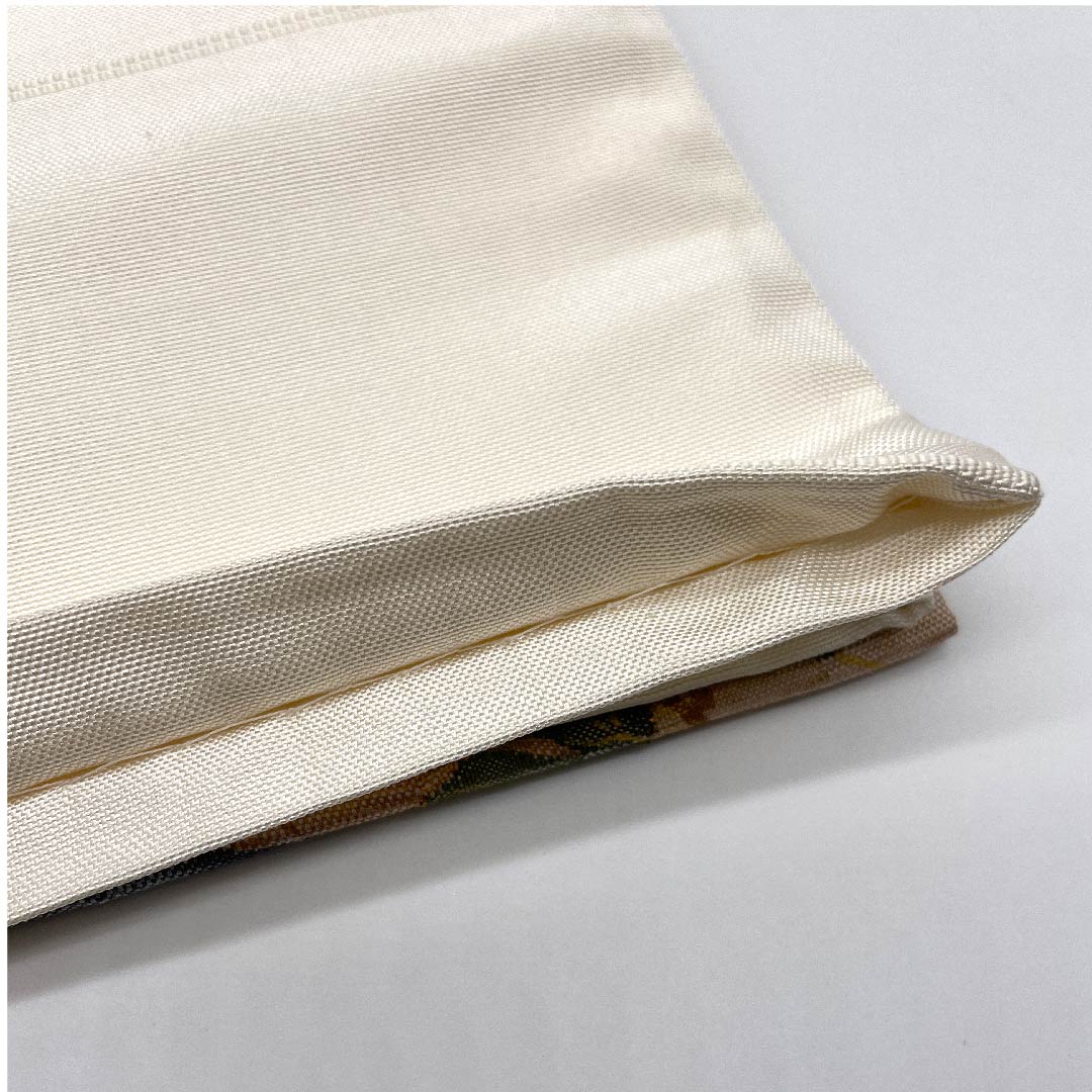 Fukuro Obi (sash) in off-white (kinari-iro) with fan-shaped floral pattern, obi length 436cm, pure silk, A-rank, point pattern, casual, cream-colored, 1123005803315