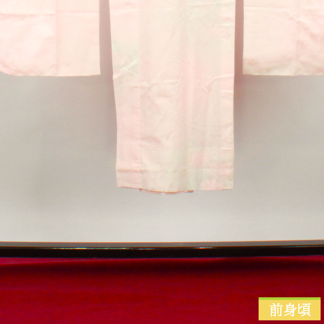 長襦袢 ポリエステル 身丈137.5cm 裄丈64cm 単衣 振袖用 ぼかし染 洗える着物 Sランク ピンク系 1129000622513