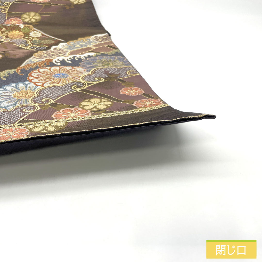 A-Rank Pure Silk Fukukakeshi Murasakiiro (Deep Purple Obi) Nishijin-ori (Nishijin-ori) with Auspicious Motifs, Gold Threading, Length 416cm, Six-Ply, Formal, Purple, Item Number 1123017043320