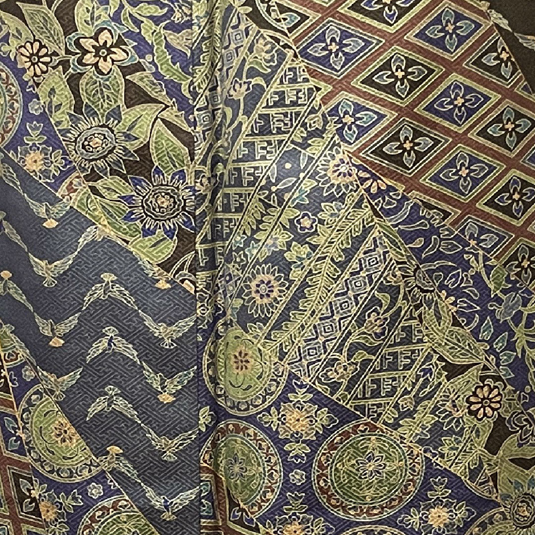 Komon, Length 153cm, Sleeve length 61.5cm, Awase, Saito Sansai, Sarasa pattern, Pure silk, S rank, Gradation, 1115002892299
