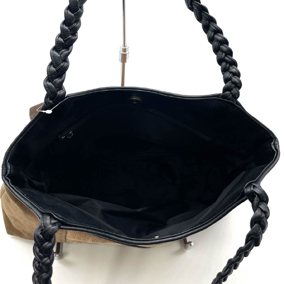 (Like New) Casual Zori and Bag Set with Sake Bag, Low-Rebound Zori with La Sole, Size M, Brown, Item Number: 1133000341314