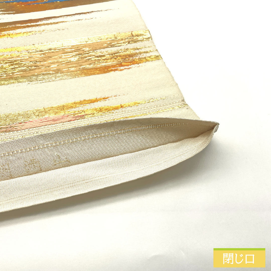 Fukuro Obi (sash), pure silk, A-rank, Nishijin-ori (woven fabric), Reimei Manzan, by Tamaki Bijutsu Orimono, 420cm long, six-pass, semi-formal, white, 1123016523311