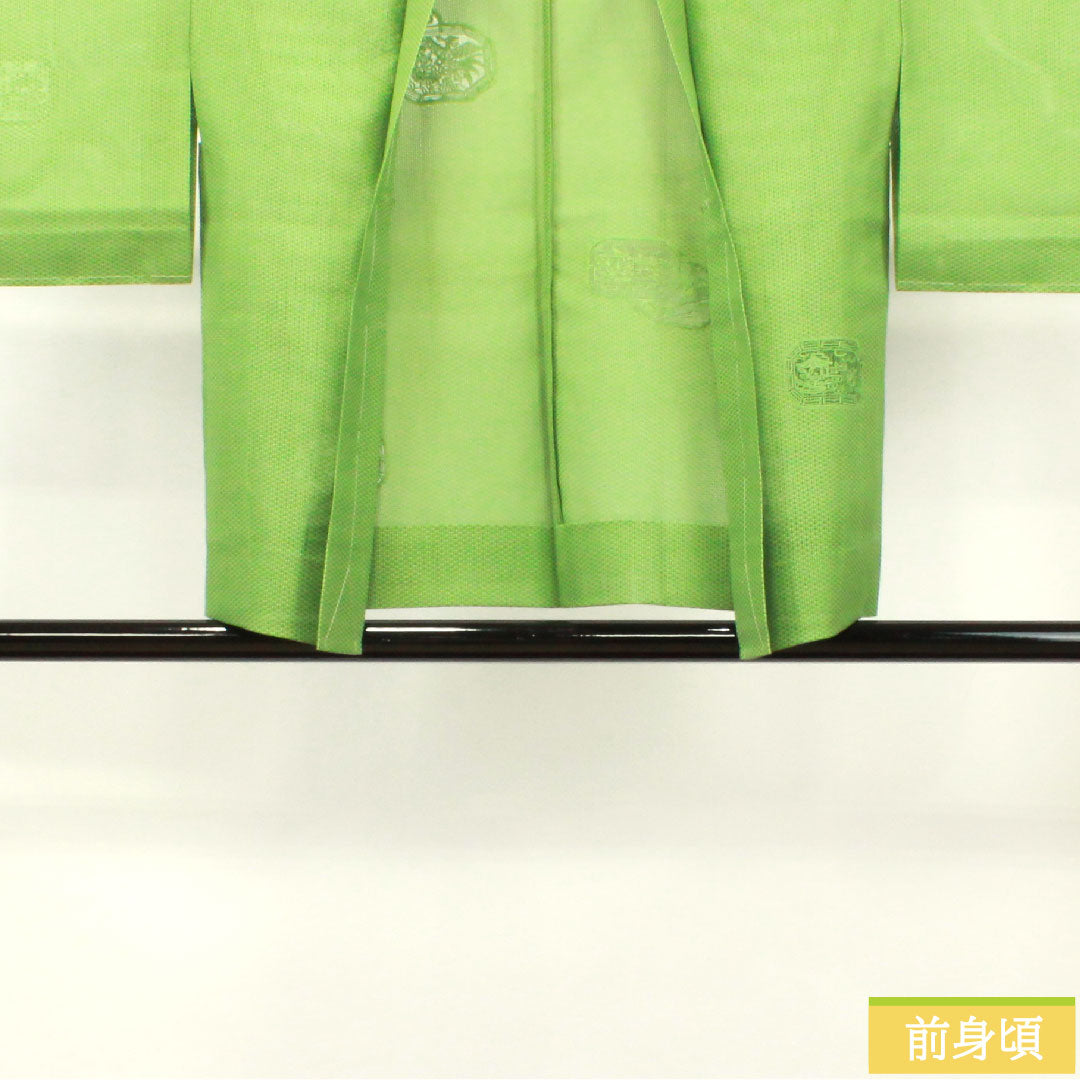 羽織 正絹 身丈74.5cm 裄丈60.5cm 薄青色（うすあおいろ） しつけ糸付き 未使用品 抽象模様 Sランク 夏物 緑系 1117000992919
