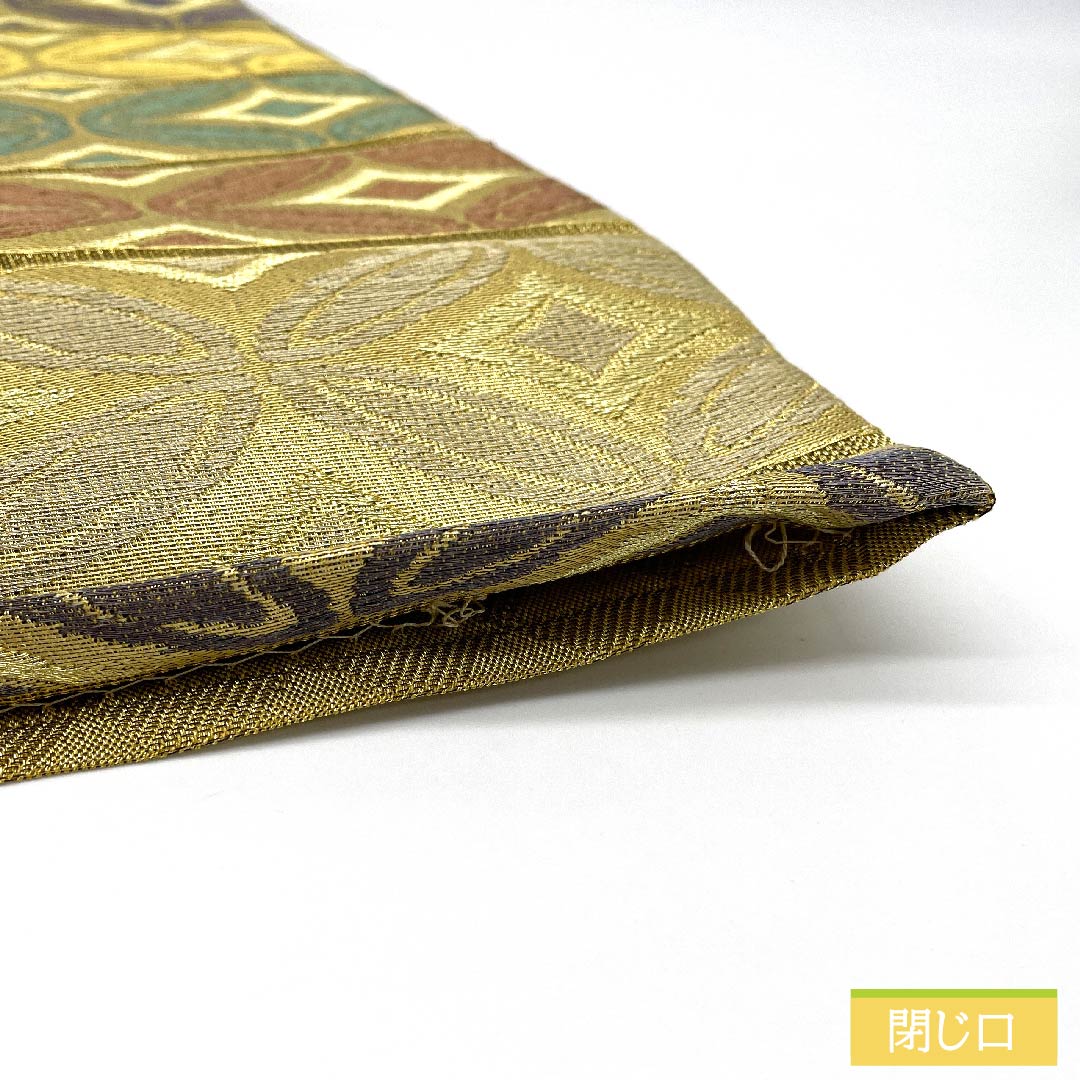 Fukuro Obi, pure silk, gold, Shippo Tsunagi, obi length 447cm, S rank, six-way, semi-formal, gold, 1123011432321