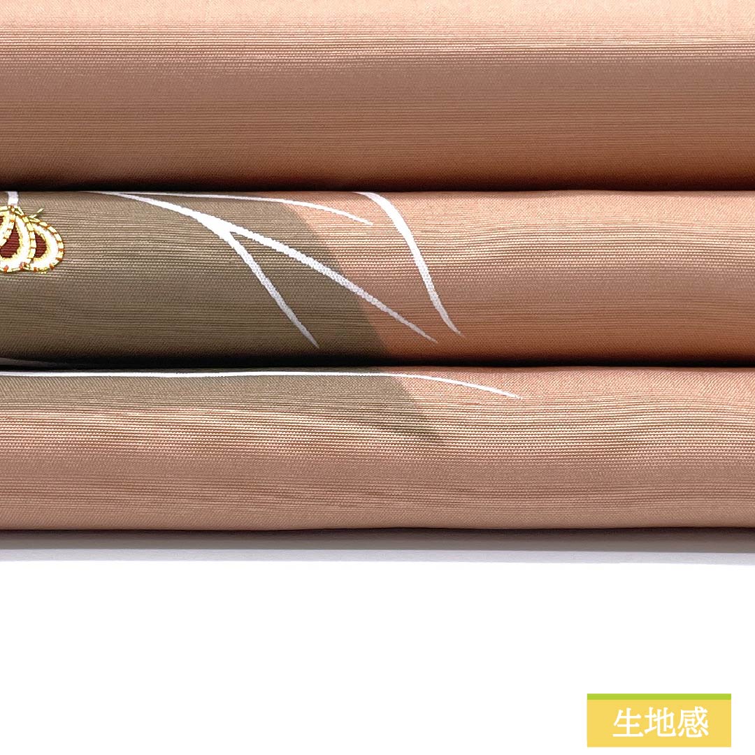 Nagoya Obi, Pure Silk, S-Rank, Tokiasagi (Light Blue) Dyed Obi, Leaf Pattern, Pointed Pattern, Casual, Pink, 365cm Long, Item Number: 1124009482313, Nagoya Style