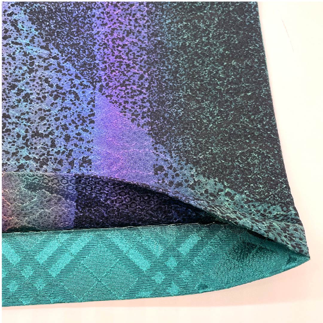 Fukuro obi (duck-colored obi) in classic geometric pattern, obi length 454cm, pure silk, S rank, full-length, casual, gradation style, 1123008702499