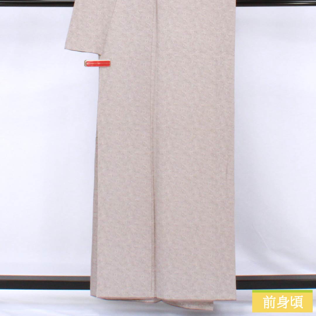 Komon silk S-rank, length 157.5cm, sleeve length 66cm, lined, ash-cherry blossom color (haizakurairo), stencil-dyed Edo komon, by Kaneda Noboru II, Kaneda Senko, gray, 1115007482322