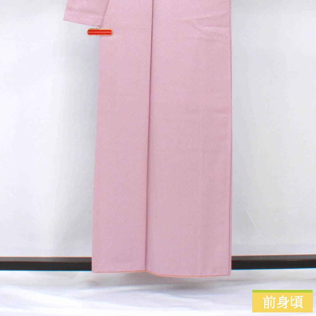 色無地 ポリエステル 身丈158cm 裄丈63cm 美人祭色（びじんさいいろ） 綸子 洗える着物 袷 Aランク 紫系 1114002123320