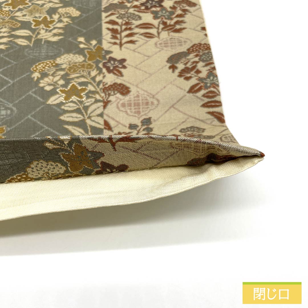 袋帯 正絹 蕎麦切色（そばきりいろ） 花模様 檜垣 京袋帯 帯丈372cm Sランク 全通 カジュアル ベージュ系 1123012792325