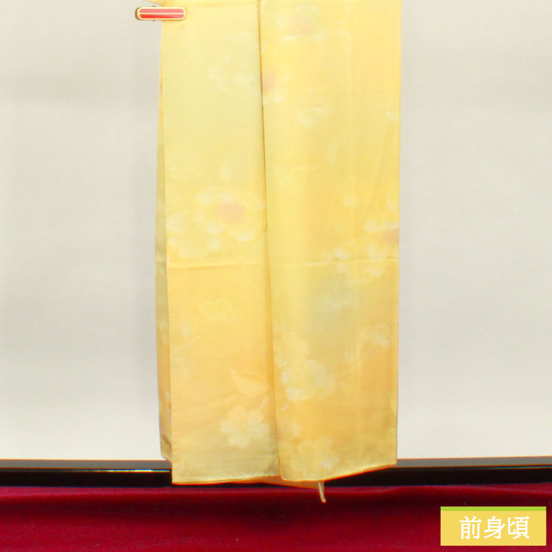 小紋 正絹 身丈153.5cm 裄丈63cm 袷 ぼかし染 花模様 Sランク グラデーション系 1115004032299