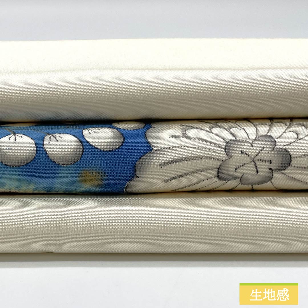 名古屋帯 生成り色（きなりいろ） 染め帯 作家物 辻ヶ花模様 帯丈352cm 正絹 Sランク ポイント柄 セミフォーマル クリーム系 1124008502315 名古屋仕立て