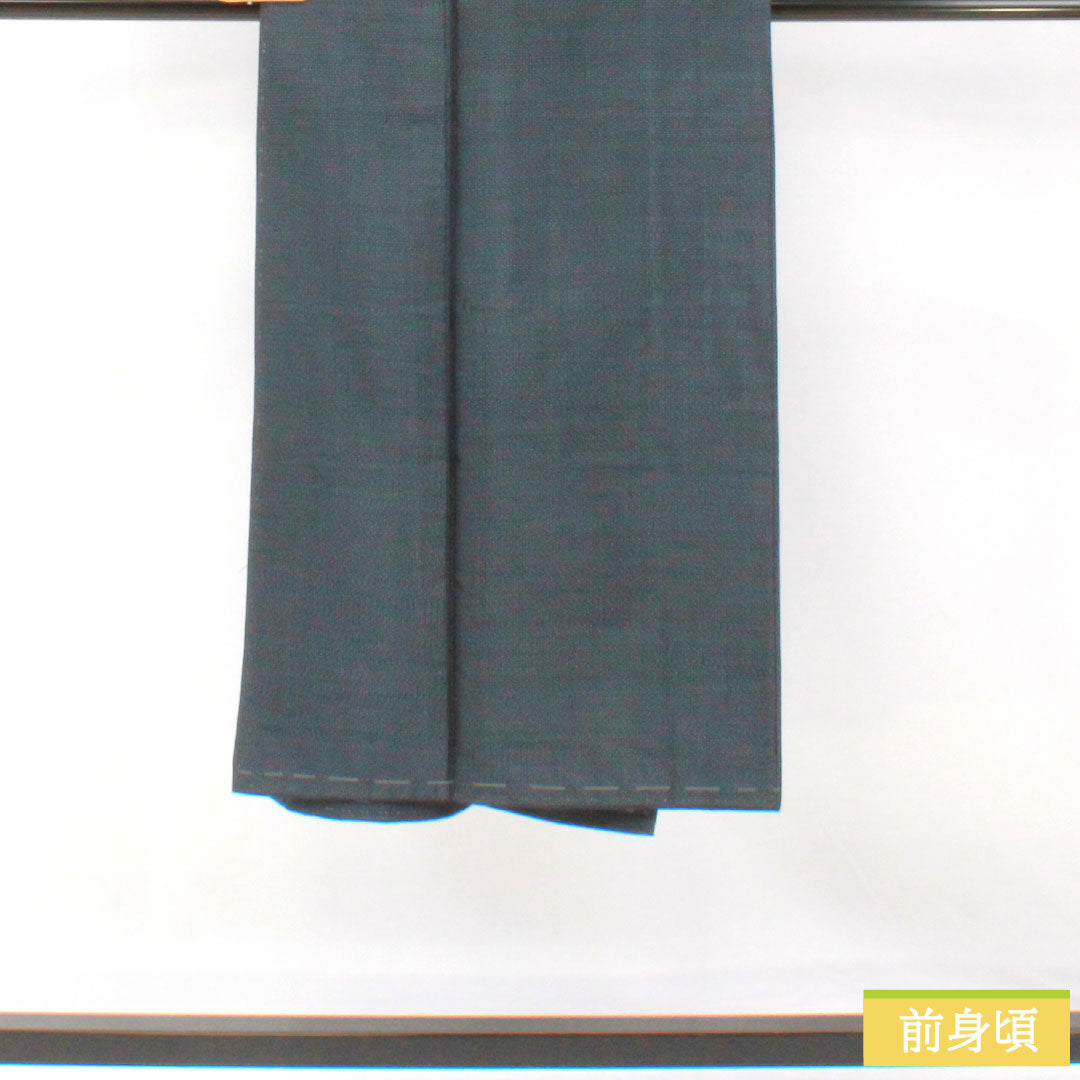 Men's silk S-rank kimono, length 135cm, sleeve length 67cm, Oshima Tsumugi 100 tortoiseshell weave, basting thread included, lined, navy blue, product number 1119001782318