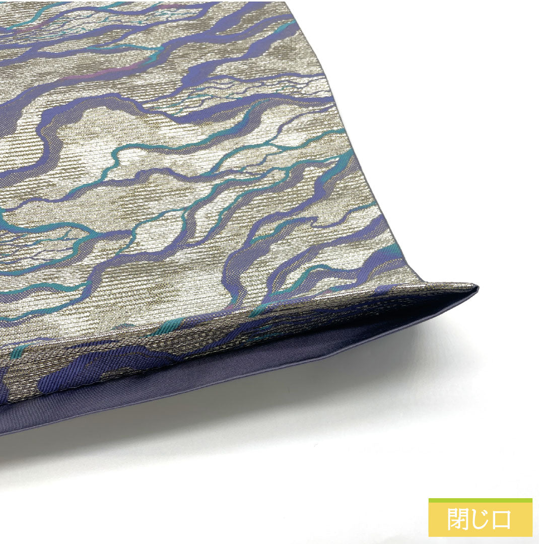 Fukuro Obi (Sash), Pure Silk, S-Rank, Nishijin Weave, with New Repelling Coating, Length 448cm, Pointed Pattern, Semi-Formal, Silver, Item Number 1123016442322