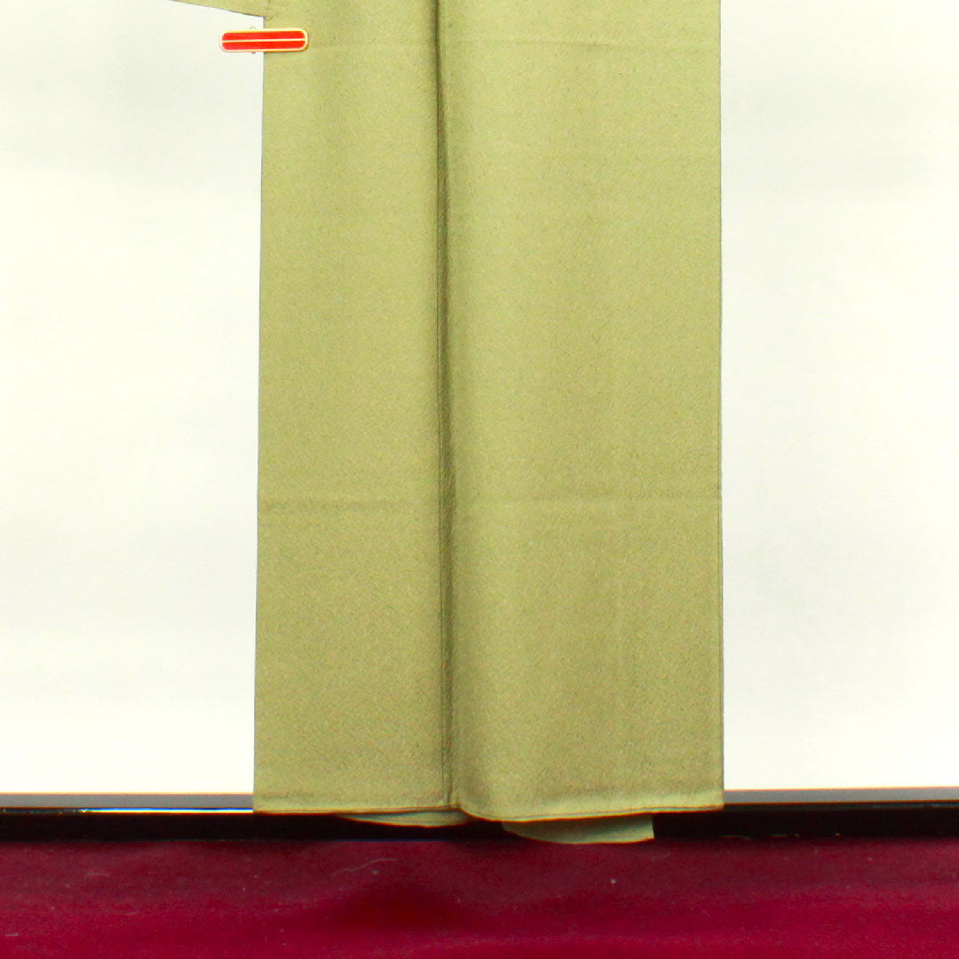 Komon Length 153.5cm Sleeve length 62cm Awase Rikyu color Edo komon Artist's work Shark Pure silk A rank Green 1115003443219