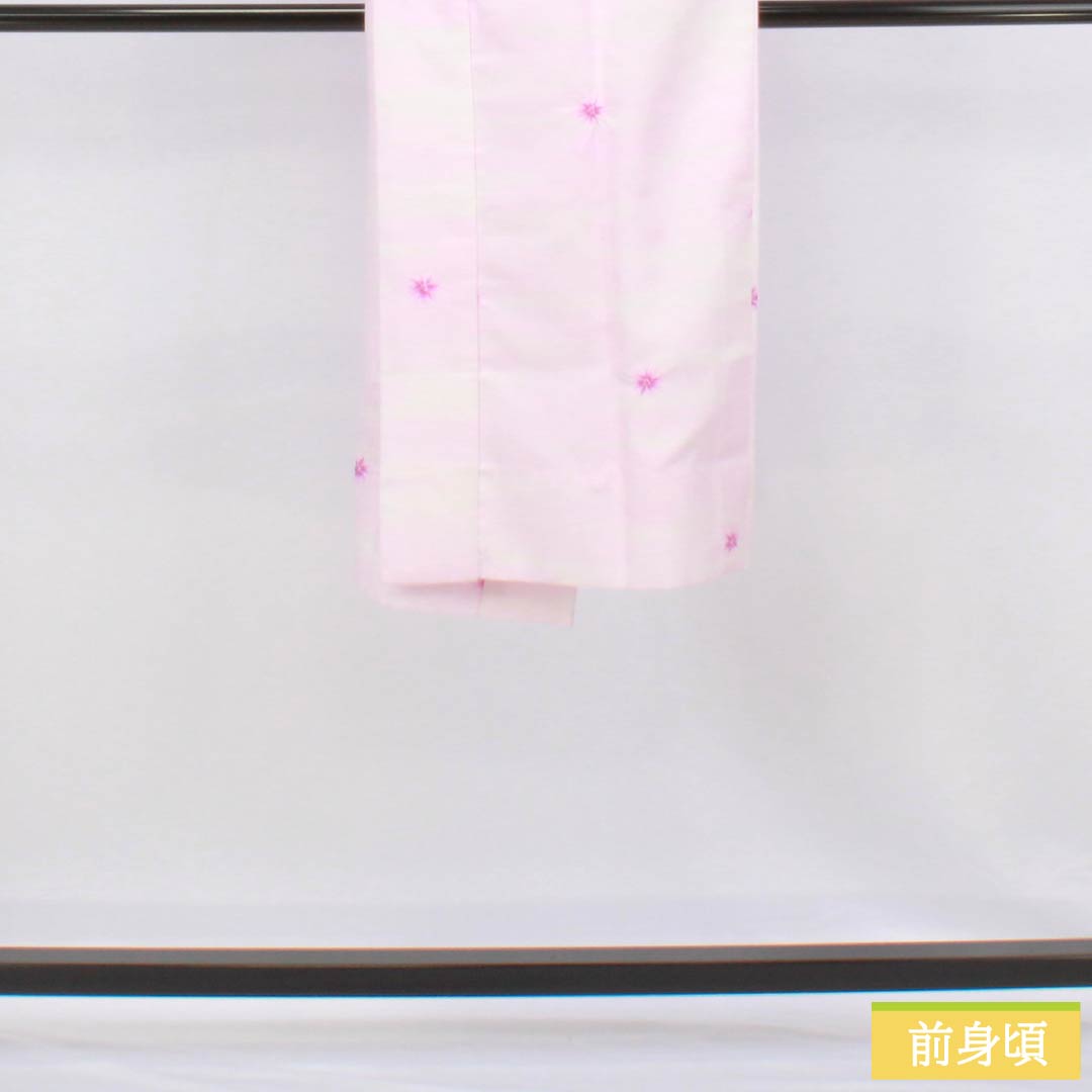 Nagajuban (long under-kimono), Polyester, Grade A, Length 115cm, Sleeve Length 61cm, Single-layer, Pale Pink (tankoshoku), Abstract Pattern, Half-collar, with Raising, Purple, 1129000783120