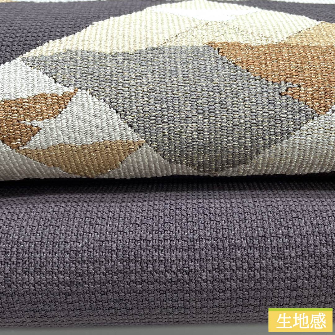 Nagoya obi, claw-scraped tsuzure, Izutsuya Sehira, deep purple, scales, obi length 396cm, pure silk, S rank, point pattern, casual, gray, 1124005822322, pine-needle style