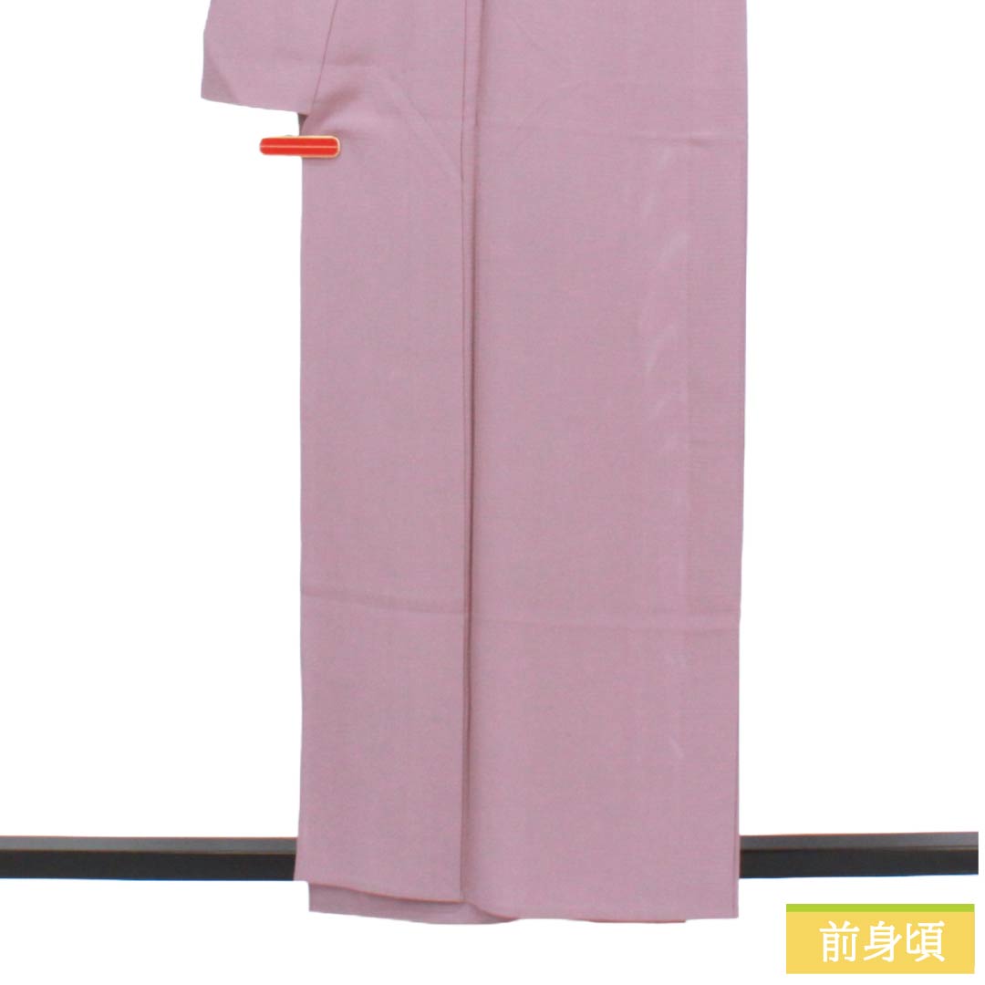 夏物 正絹 色無地 Aランク 身丈158cm 裄丈64.5cm 葡萄色（えびいろ） 素無地 一つ紋 八曜 絽 紫系 1132004873320