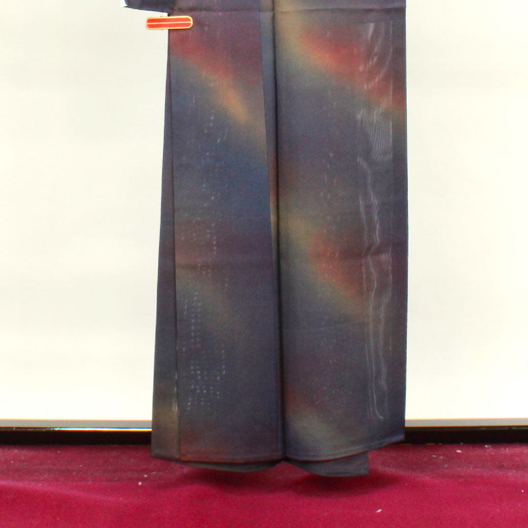 Summer item, pure silk, plain color, length 158cm, sleeve length 64.5cm, blurred pattern, basting thread included, unused item, silk gauze, S rank, gradation pattern, 1132000632399