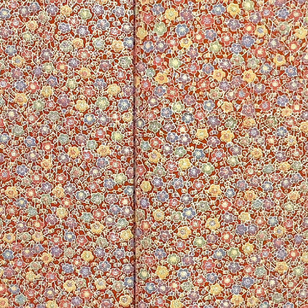 小紋 身丈156.5cm 裄丈61cm 袷  梅模様  ポリ Sランク 茶系 1115000832314