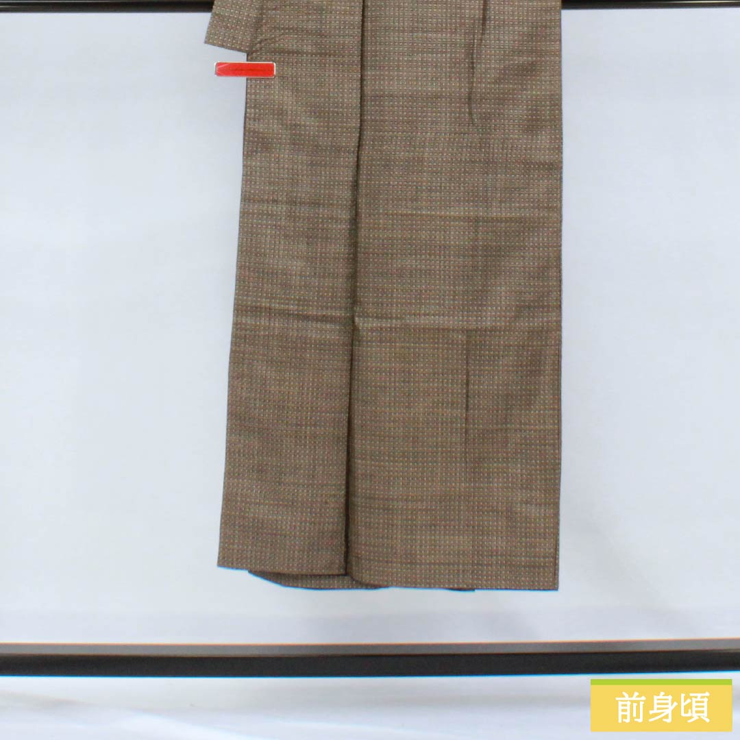 Men's silk S-rank kimono, length 143cm, sleeve length 63.5cm, Kenbou color (Kenbou color), Oshima Tsumugi, lined, brown, product number 1119001162414