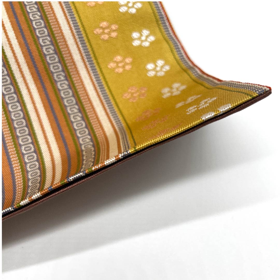 Fukuro Obi, Striped, Floral Pattern, Length 442cm, Pure Silk, A Rank, Full Length, Casual, Gradient Style, 1123005973399