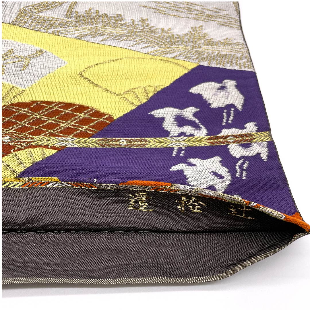 Fukuro Obi Gradient Auspicious Pattern Flower Houndstooth Rabbit Obi Length 440cm Pure Silk S Rank Six-way Semi-formal Gradient 1123009012399