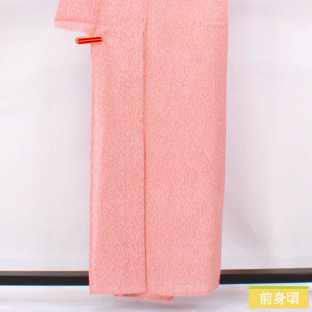 Summer Pure Silk Komon Kimono, Length 157.5cm, Sleeve Length 64cm, Light Pink Plum Blossom (Usukoubaiiro) with Abstract Pattern, A-Rank, Pink, Product Code: 1132002423313