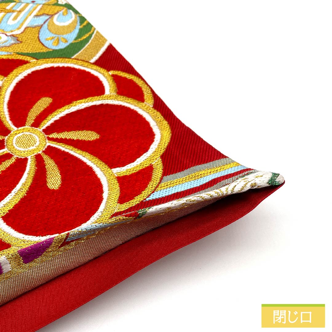 Fukuro Obi, pure silk, Torukoakairo (red), flowing water, twisted plum, pine, bamboo and plum, circle with crane, obi length 444cm, A rank, six-pass, formal, red, 1123011573312