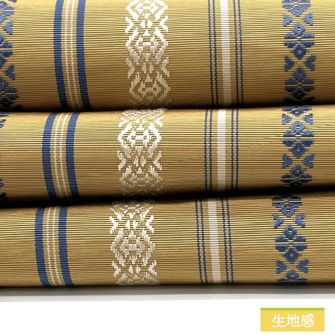 Nagoya Obi, Pure Silk, S-Rank, Straw-Colored, Hakata-Weave, Kenjo Pattern, 365cm Long, Full Length, Casual, Beige, Item Number: 1124009432325, Nagoya Style
