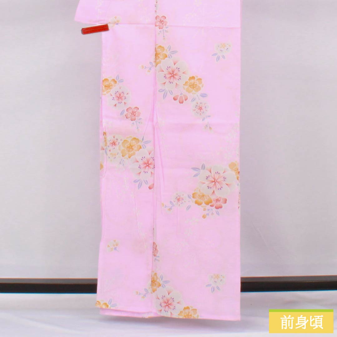 浴衣 木綿 身丈161.5cm 裄丈65.5cm Sランク 単衣 ピンク系 唐棣色（にわうめいろ） 桜 1118006272413