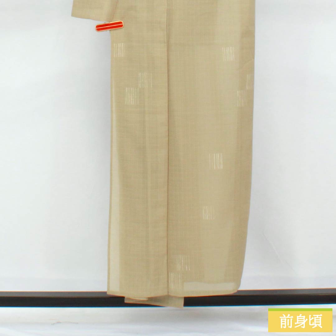 Summer kimono, polyester, small pattern, length 152.5cm, sleeve length 64cm, linen color, geometric pattern, washable, gauze, beige, S rank, product number 1132002672225